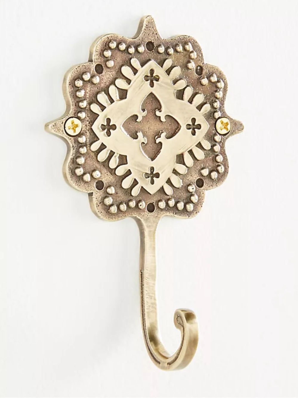 Anthropologie Beatrix Decorative Brass Wall Hook Made in India NWOT